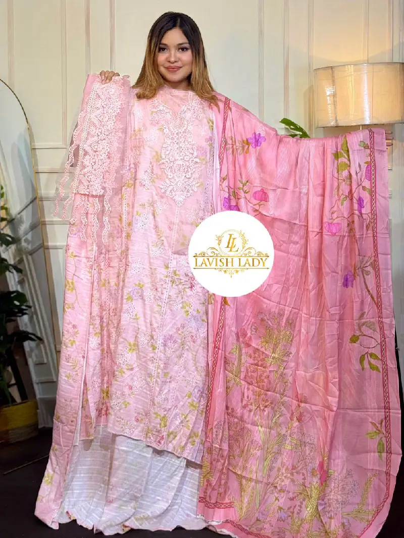 Shezlin Chikankari By AABYAAN Inspired Premium Quality Unstitched Dress! 🔥