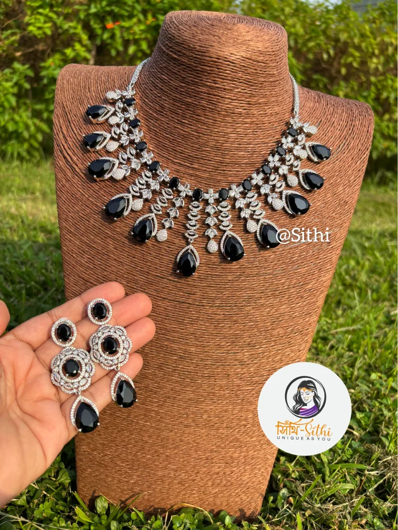 Crimson Elegance AD Necklace Set