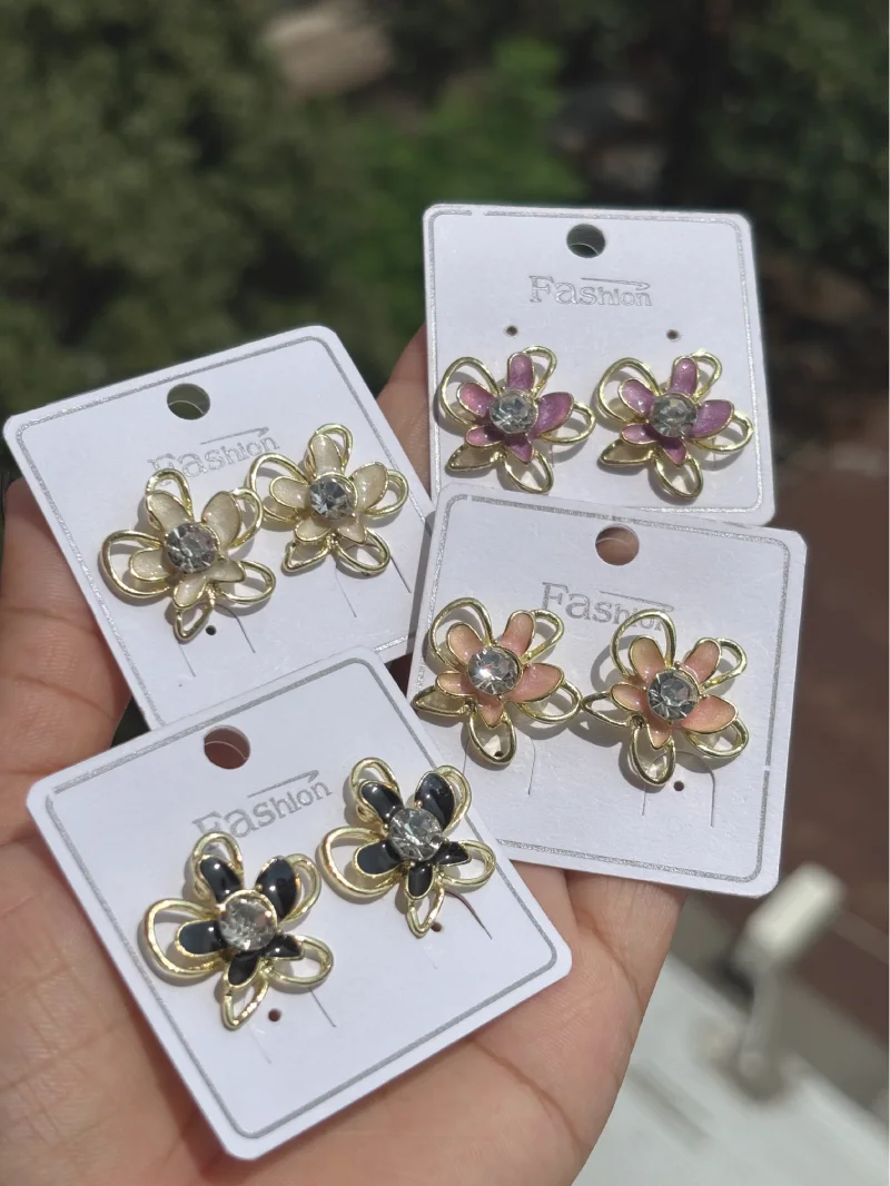 Crystal Floral Stud Earring